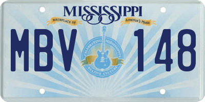MS license plate MBV148