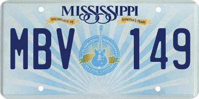 MS license plate MBV149