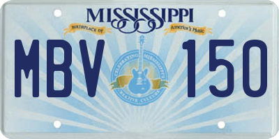 MS license plate MBV150