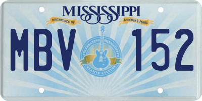 MS license plate MBV152