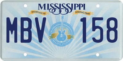 MS license plate MBV158