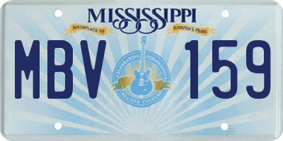 MS license plate MBV159