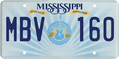 MS license plate MBV160