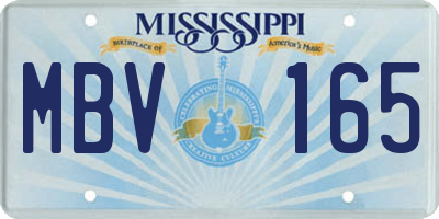 MS license plate MBV165