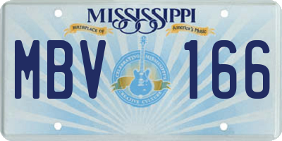 MS license plate MBV166