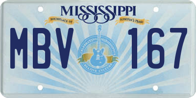 MS license plate MBV167