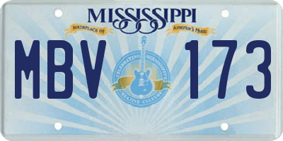 MS license plate MBV173