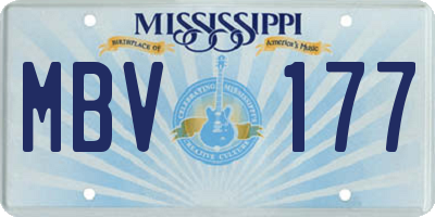 MS license plate MBV177