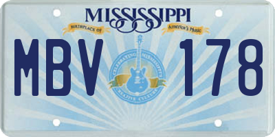 MS license plate MBV178