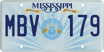 MS license plate MBV179