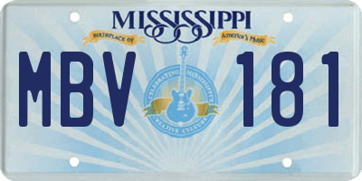 MS license plate MBV181