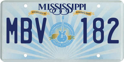 MS license plate MBV182
