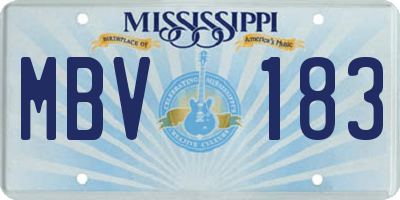 MS license plate MBV183