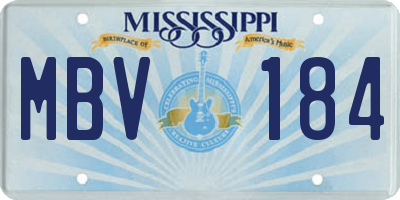 MS license plate MBV184