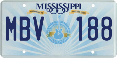 MS license plate MBV188