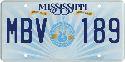MS license plate MBV189