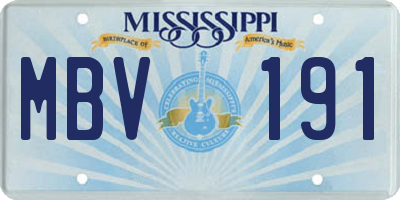 MS license plate MBV191