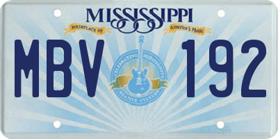 MS license plate MBV192