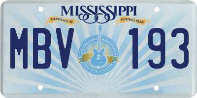 MS license plate MBV193