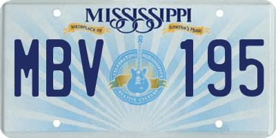 MS license plate MBV195