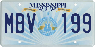 MS license plate MBV199