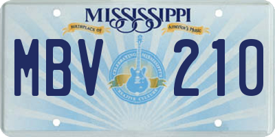 MS license plate MBV210