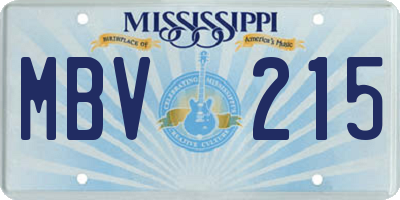MS license plate MBV215
