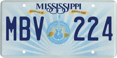 MS license plate MBV224