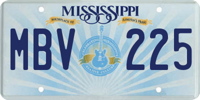 MS license plate MBV225