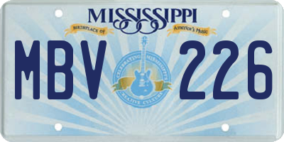 MS license plate MBV226