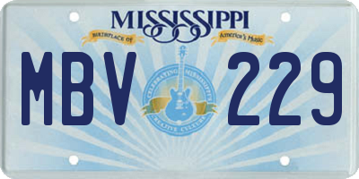 MS license plate MBV229