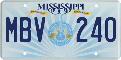 MS license plate MBV240