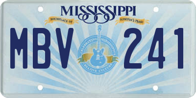 MS license plate MBV241