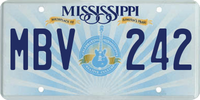 MS license plate MBV242