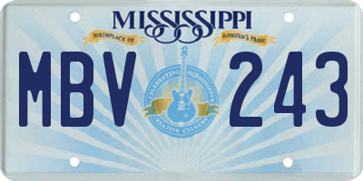 MS license plate MBV243