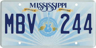 MS license plate MBV244