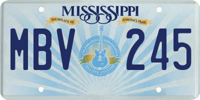 MS license plate MBV245