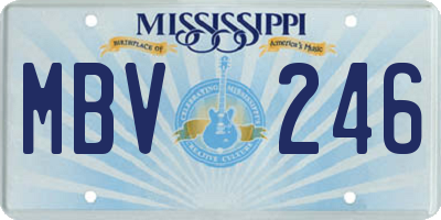 MS license plate MBV246