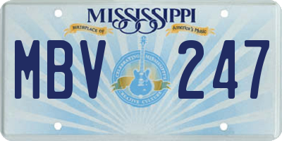 MS license plate MBV247