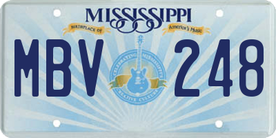 MS license plate MBV248