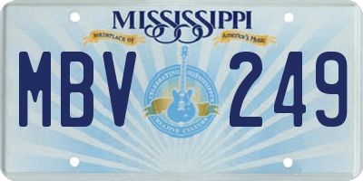 MS license plate MBV249