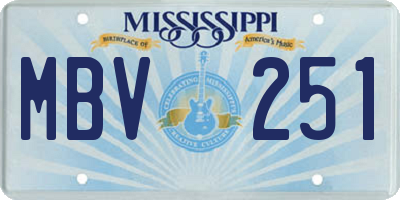 MS license plate MBV251