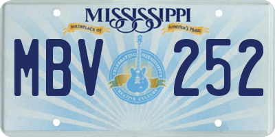 MS license plate MBV252