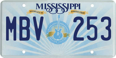 MS license plate MBV253