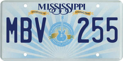 MS license plate MBV255