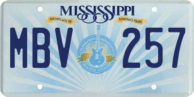 MS license plate MBV257