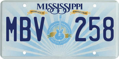 MS license plate MBV258