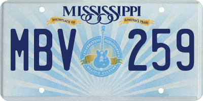 MS license plate MBV259