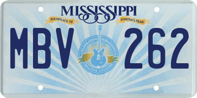 MS license plate MBV262