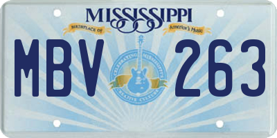 MS license plate MBV263